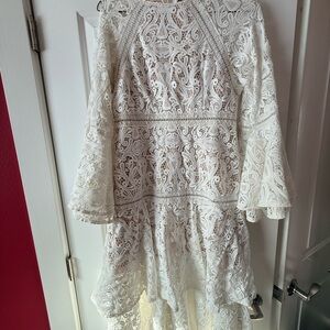 Elegant White Lace Dress